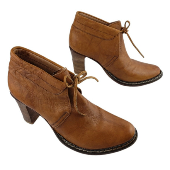 Antik Batik Leather Ankle Boots Sz 40 Fennec Caramel Western Coasta Cowgirl - Picture 9 of 15